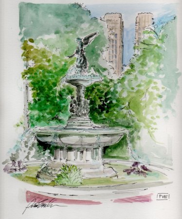 Фонтан в Петергофе нарисова