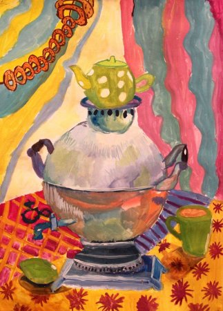 Рисование сдетьм. Самовар