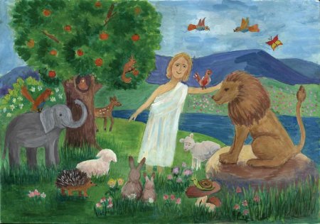 Адам нарекает имена животным