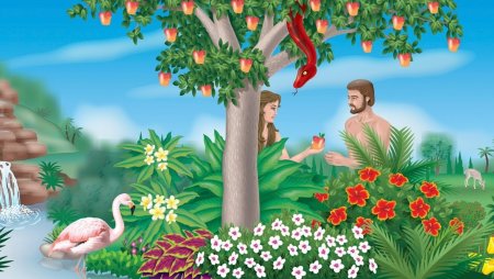 Адам и ева в Эдемском саду