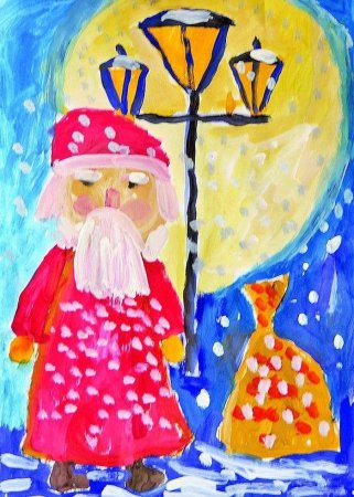 Детские новогодние рисунки