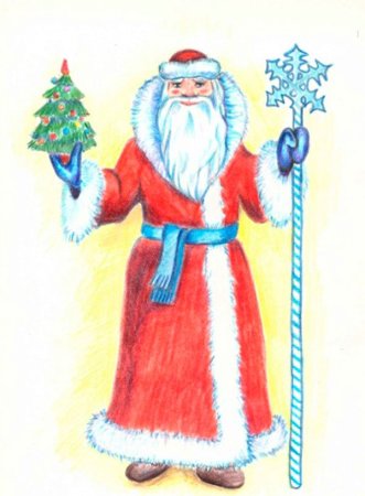 Детские новогодние рисунки