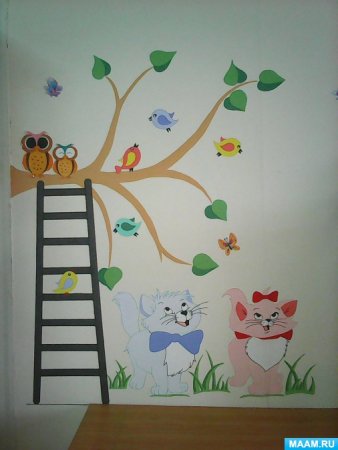 Роспись стен в группе детского сада