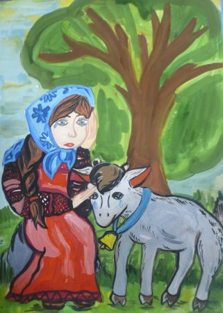 Детский рисунок Аленушка и братец Иванушка