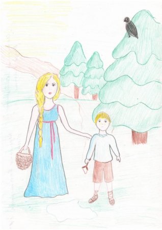 Рисунок сестрица Аленушка и братец Иванушка легко