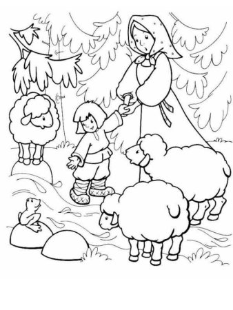 Раскраска по сказке сестрица алёнушка и братец Иванушка