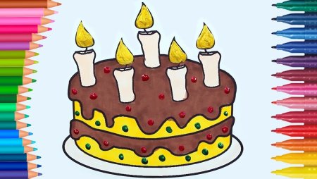 Торт разноцветный рисунок