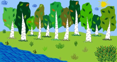 Береза мультяшный