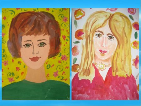 Рисование мамин портрет