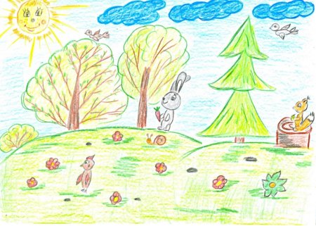 Детские рисунки лес