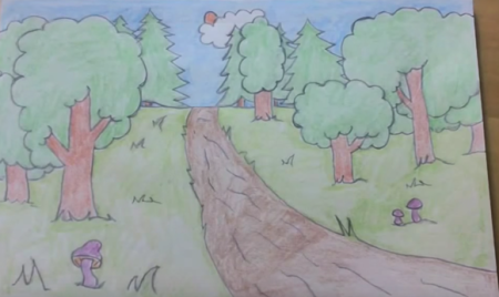 Рисунки леса легкие