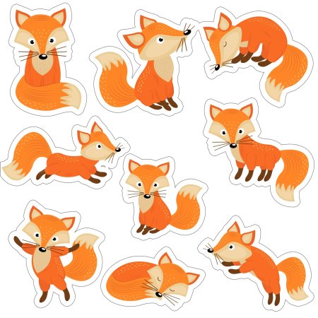 Наклейки с лисами