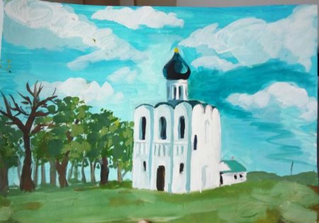 Церковь рисунок для детей