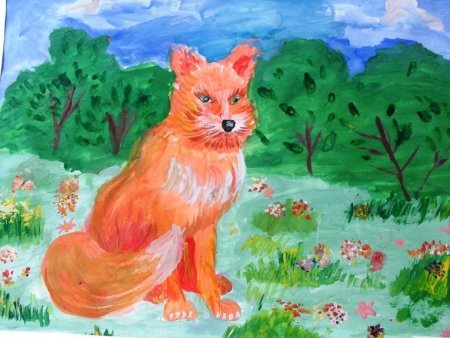 Лиса детские рисунки
