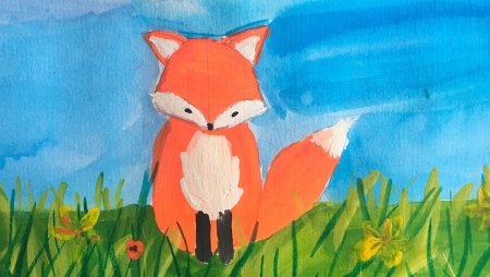 Лисенок рисование для детей