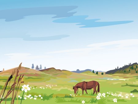 Казахские степи вектор