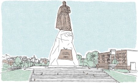 Хабаровск памятник Ерофею Хабарову рисунок