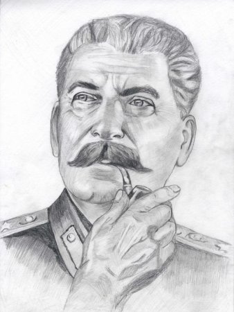 Сталин Иосиф Виссарионович портрет карандашом