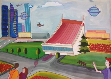 Город будущего рисунок