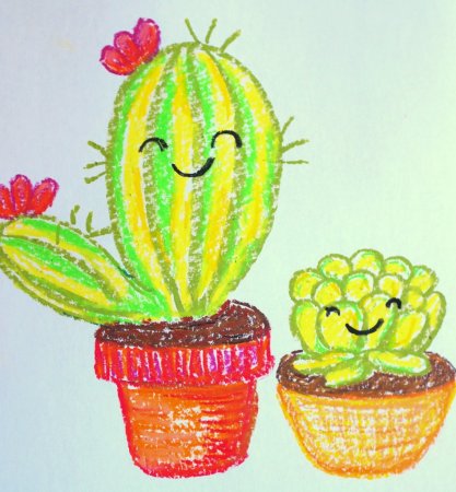 Рисование кактусов с детьми