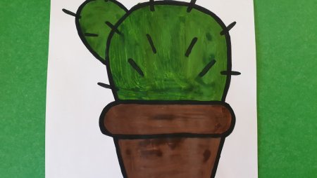 Рисование Кактус старшая группа