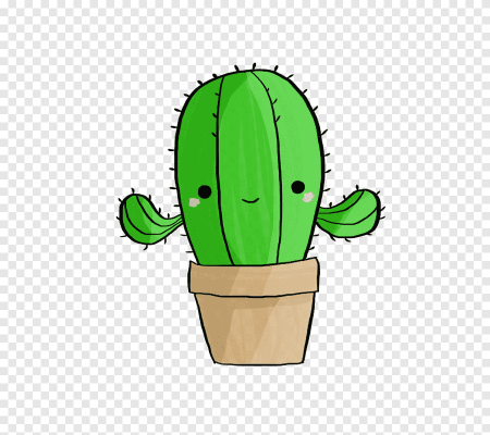 Кактусы в горшках красками