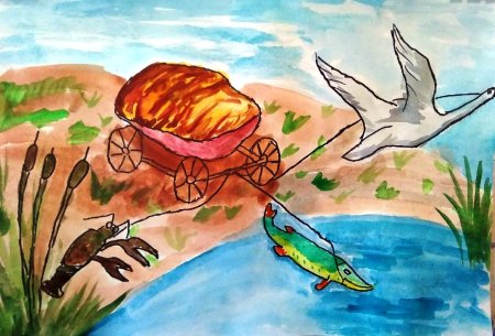 Рисунки детей к рассказам Крылова