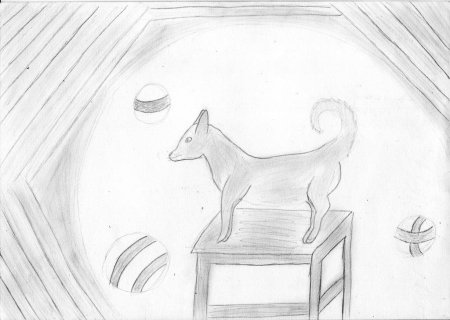 Иллюстрация к рассказу Чехова каштанка карандашом