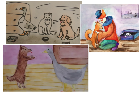 Рисунок каштанка легкий