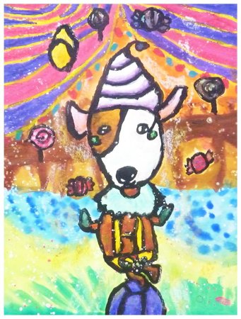 Каштанка рисунок детский