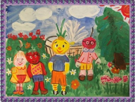 Чиполлино детский рисунок