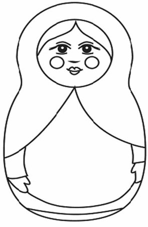 Матрешка раскраска для детей