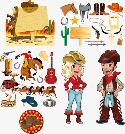 Наклейки Ковбои для детей