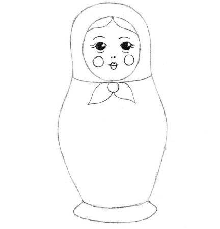 Нарисовать матрешку