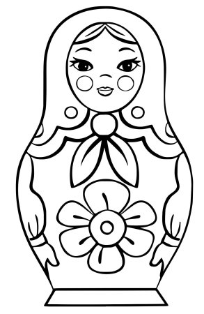 Семеновская Матрешка трафарет