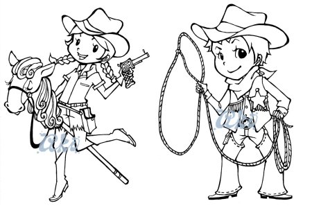 Ковбой раскраска