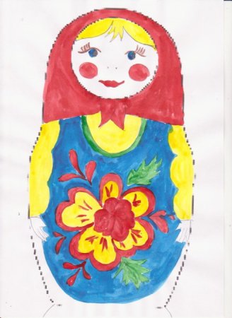 Рисование Матрешка в старшей группе