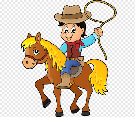 Ковбой на коне мультяшный