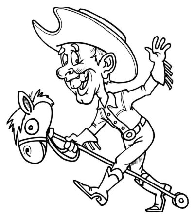 Девочка ковбой раскраска