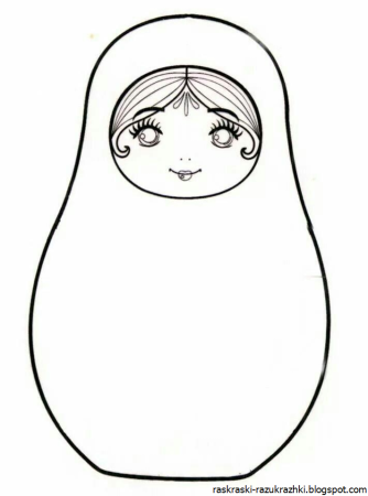 Матрешка раскраска для детей