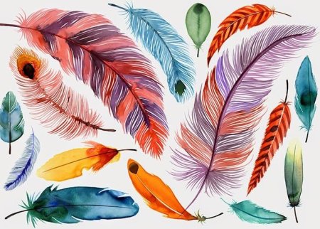 Птица с цветными перьями