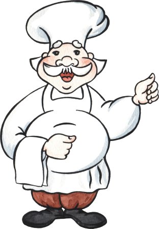 Повар с поварешкой