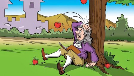 Исаак Ньютон яблоко на голову