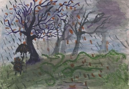 Рисование поздняя осень в подготовительной группе