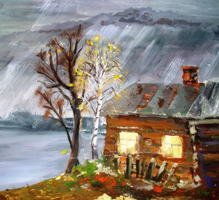 Рисование поздняя осень