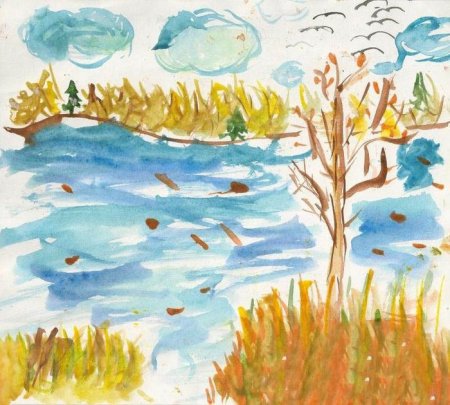 Рисование первый снег