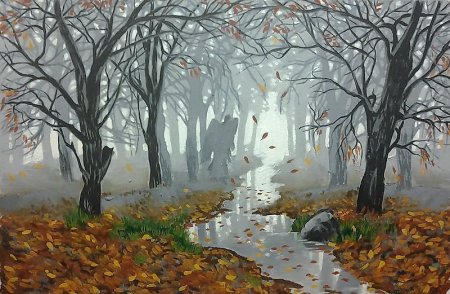 Рисование поздняя осень