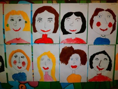 Портрет мамы рисунок детский сад (54 фото)
