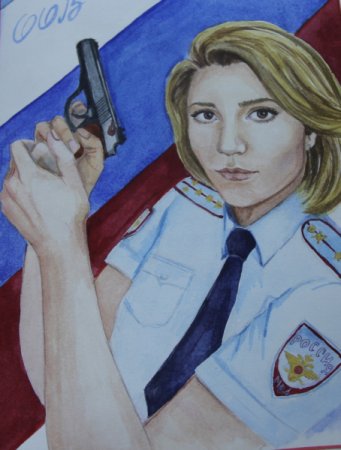 Женщина милиционер рисунок