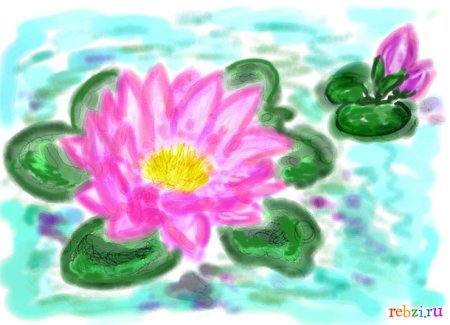 Рисование с детьми кувшинка